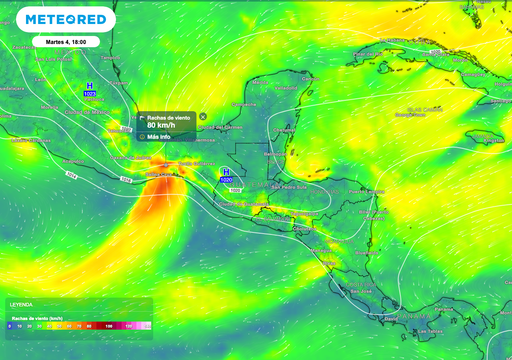 Martes 4 de noviembre: viento de hasta 80 km/h, contraste térmico y aguaceros de hasta 60 mm en algunas partes de México