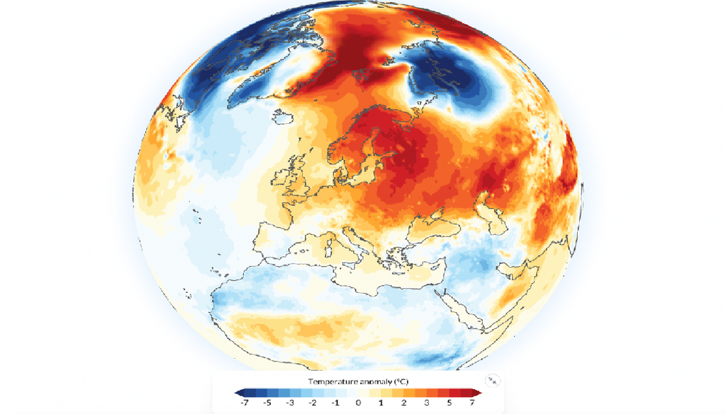 Il mese di Marzo 2026 è stato il quarto più cado di sempre. Credit: Copernicus