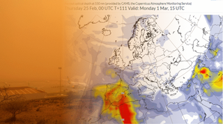 Marzo de 2021 comenzará con una nueva irrupción de polvo sobre España