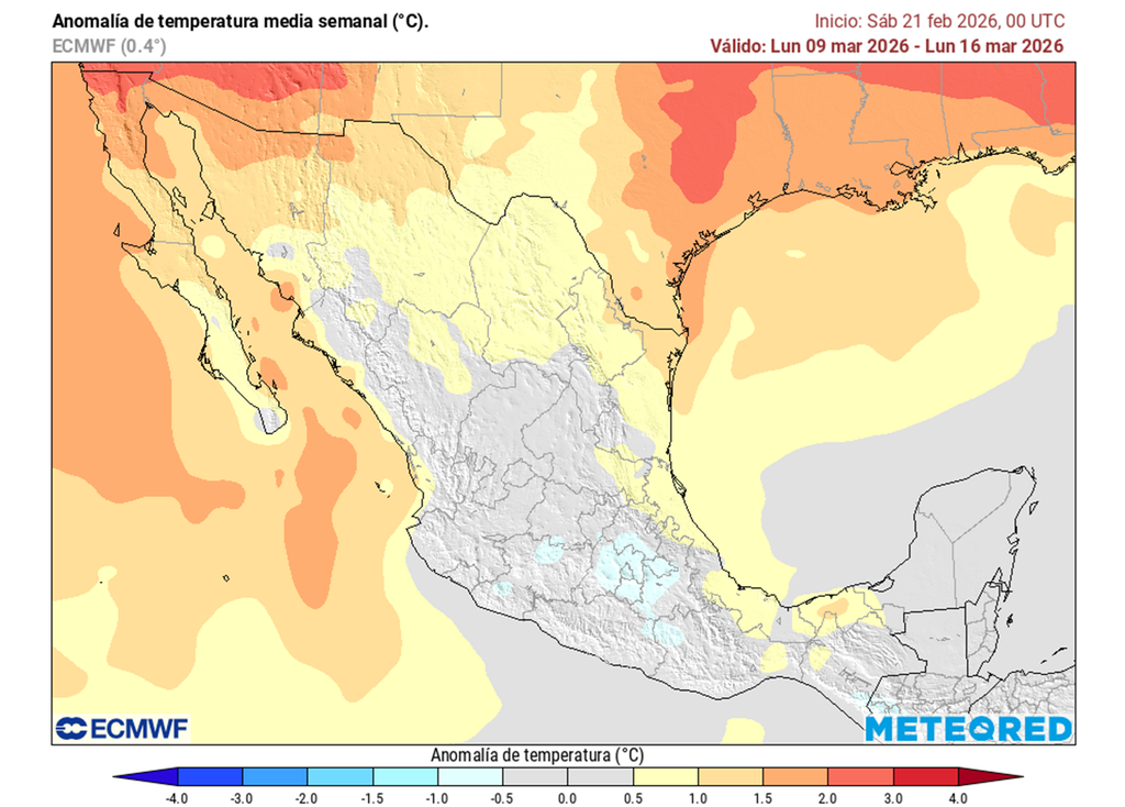 Estados del norte podrían experimentar más calor de lo habitual, mientras la franja centro-sur es menor caluroso. Atentos con ingresos de masas polares...
