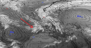 Más borrascas sobre España y un murallón de 1050 hPa sobre Rusia