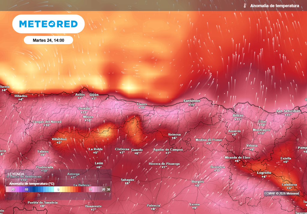 En algunas zonas del Cantábrico mañana se esperan temperaturas que mañana pueden situarse hasta 10 ºC por encima de la media de la época
