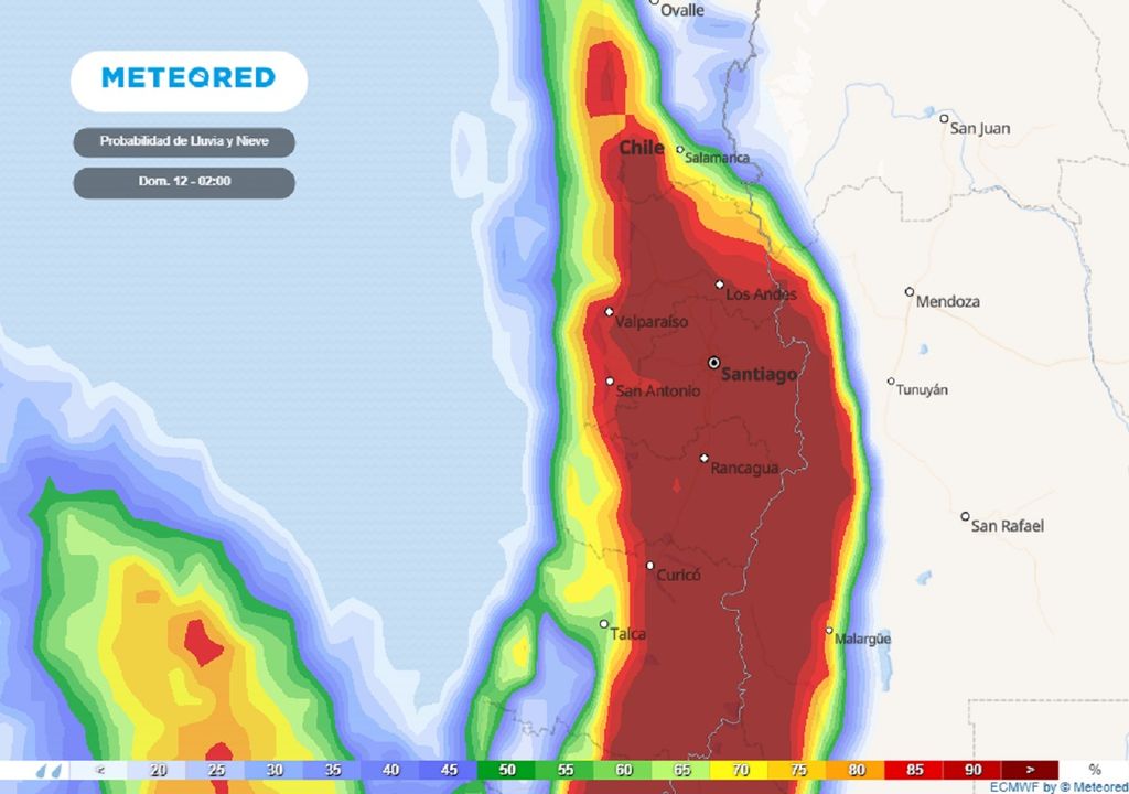 probabilidad de precipitación; modelo ECMWF probabilidad de precipitación; modelo ECMWF