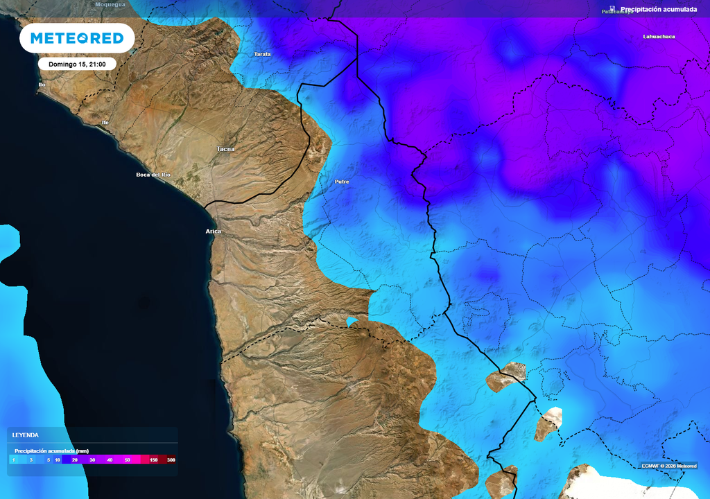 Las lluvias seguirán presentes en pocos sectores del norte de Chile esta semana.