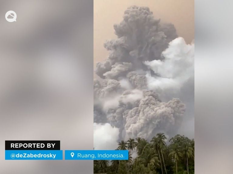 Más de 12,000 personas evacuadas por reciente erupción del volcán Ruang, en Indonesia
