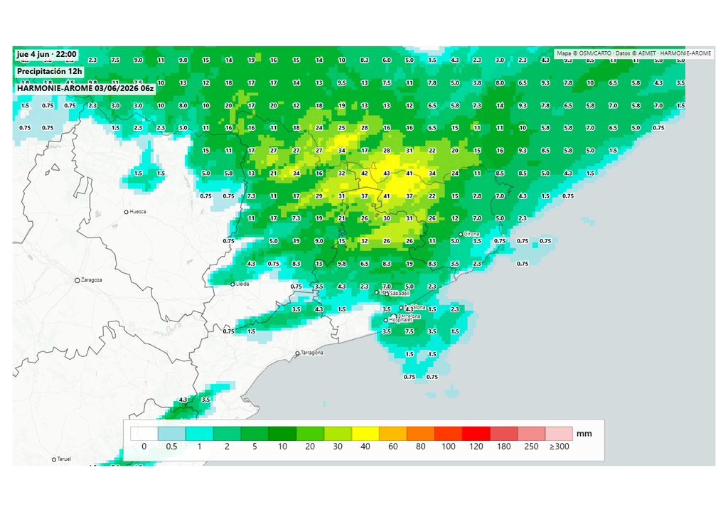 Mañana las tormentas previstas en Cataluña serán fuertes y vendrán acompañadas de abundante aparato eléctrico. El norte de la provincia de Barcelona y de Girona serán las zonas afectadas más de lleno por ellas. Fuente: Harmoniearome.es y AEMET.