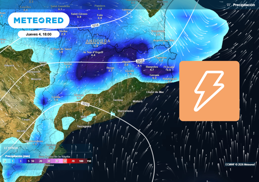M&aacute;s de 50 l/m2 en Catalu&ntilde;a: ma&ntilde;ana las tormentas m&aacute;s adversas crecer&aacute;n a partir de las 15 horas