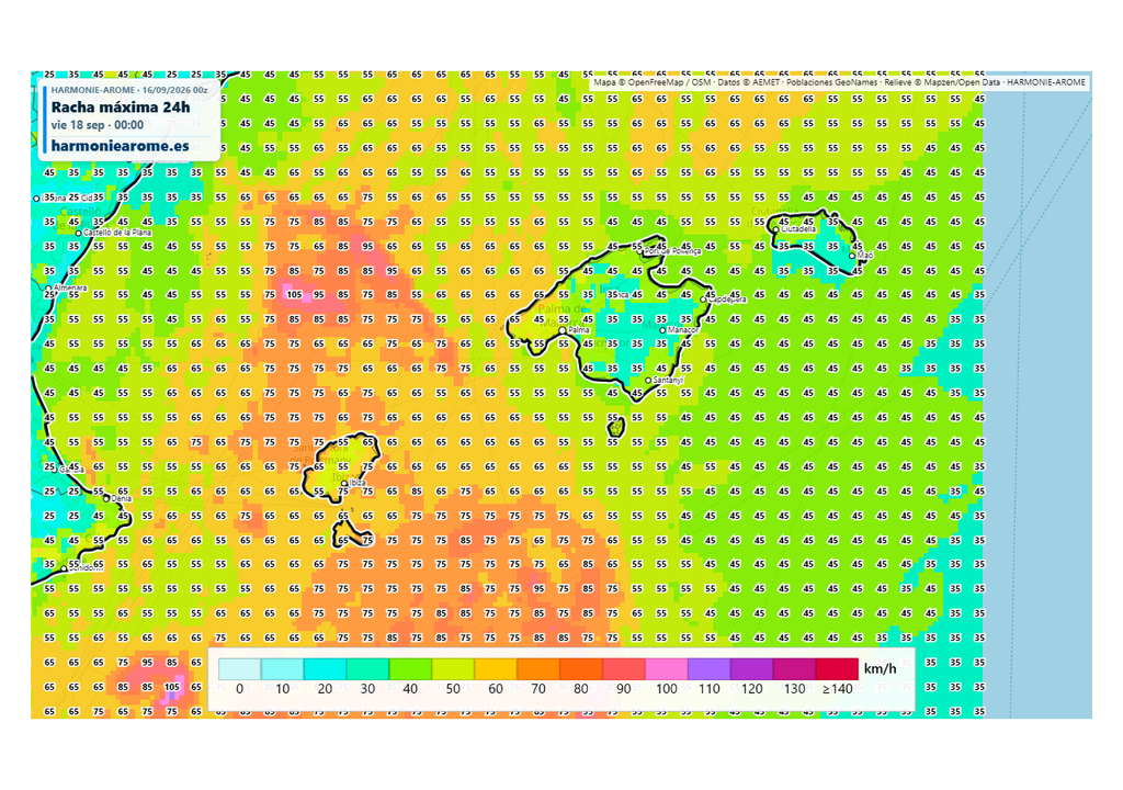 Las tormentas irán acompañadas de fuertes rachas de viento.