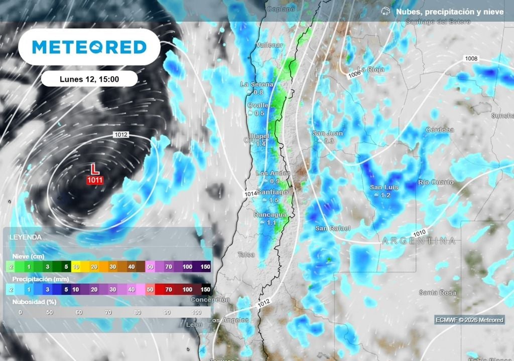 Lluvias Precipitaciones estarán en pausa durante el fin de semana, pero luego otro evento llegaría a Santiago en el arranque de la semana.