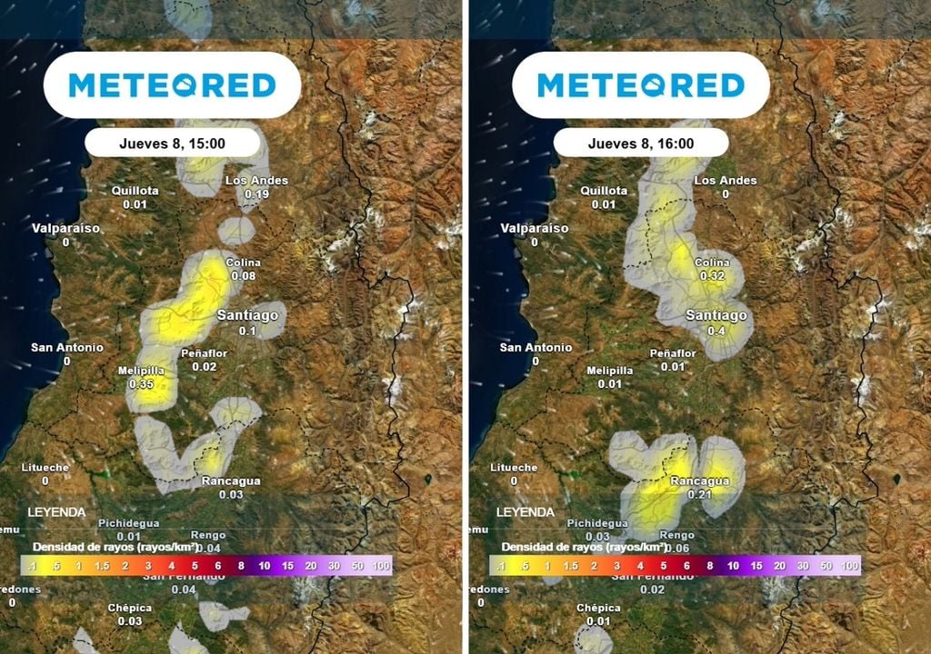 Actividad eléctrica Más lluvias e importante actividad electrica durante la tarde de este jueves en Santiago.