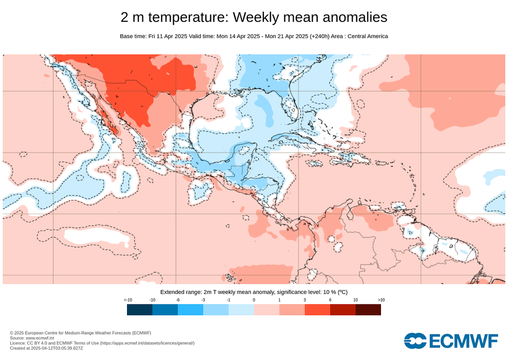 Anomalía de temperaturas en grados Celsius Anomalía de temperaturas en grados Celsius