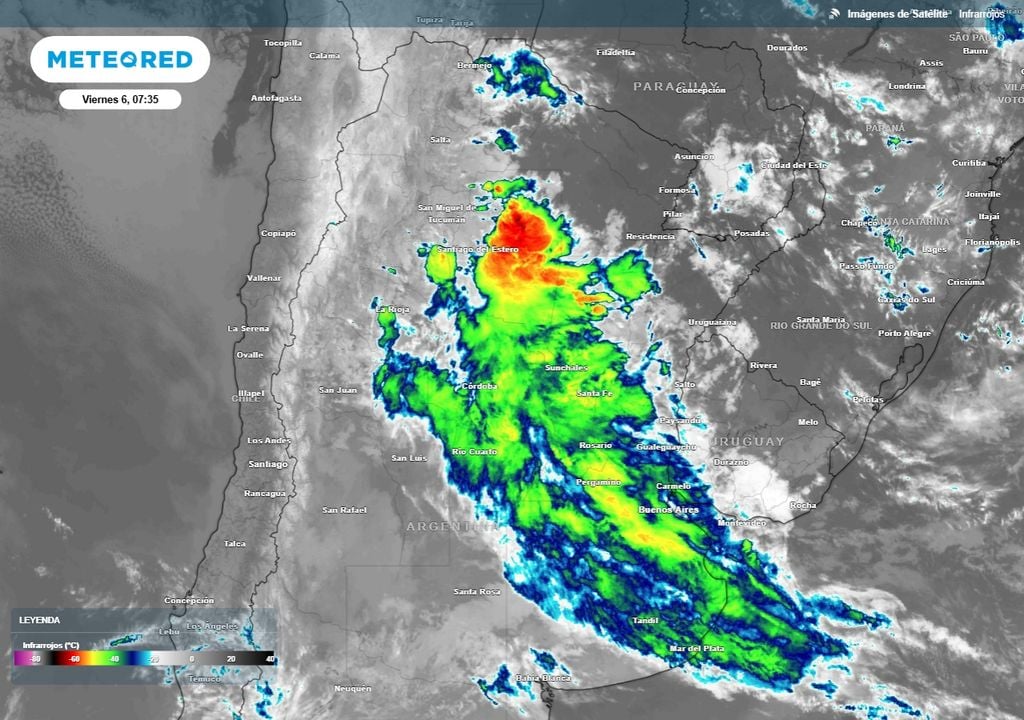 Imagen de satélite de la mañana del viernes 6.