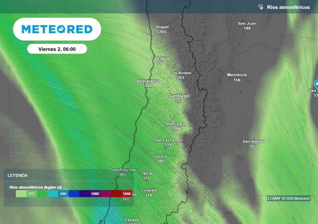 Río atmosférico Un río atmosférico potenciará las lluvias en Santiago esta semana, la zona centro sur del país también se verá afectada.