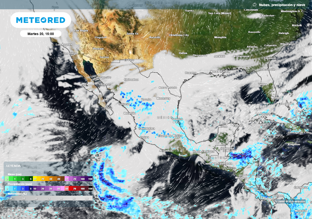 Interacción de sistemas ocasionará periodo con tiempo invernal de lluvias y ambiente fresco a frío próximas 24-48 horas.