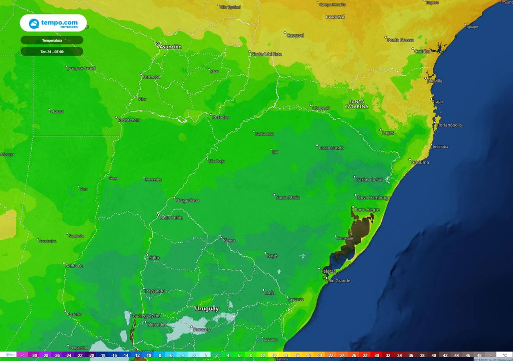 alerta geada Rio Grande do Sul