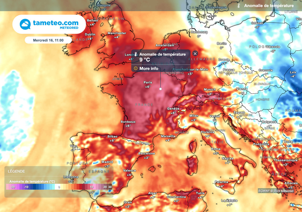 Grande douceur la semaine prochaine sur la France.