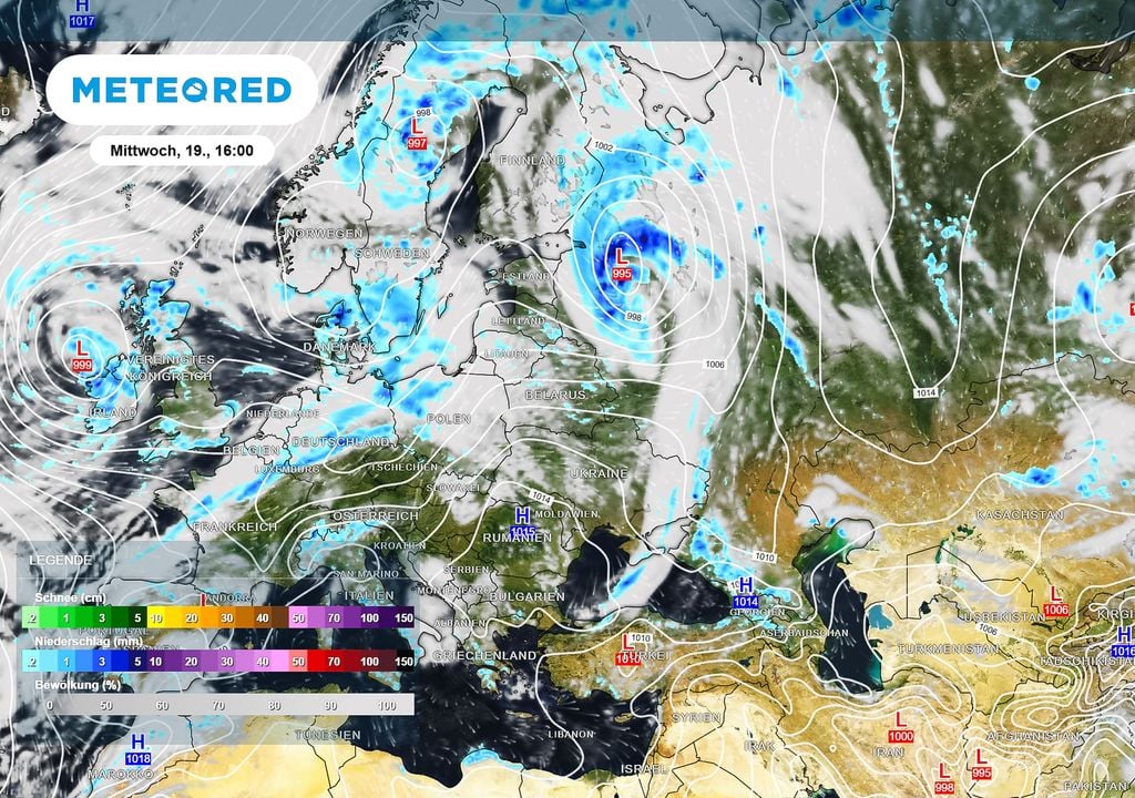 Tiefdruck, Regen, Wolken, Deutschland Die Tiefdruckgebiete scheinen sich gegen das Hochdruckgebiet über Deutschland durchzusetzen. Wolken ziehen über Süd-Deutschland, der Regen kommt zurück und bleibt wahrscheinlich länger erhalten.
