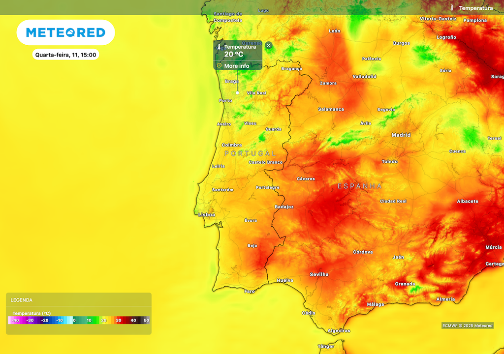 Descida acentuada das temperaturas para quarta-feira Descida acentuada das temperaturas para quarta-feira