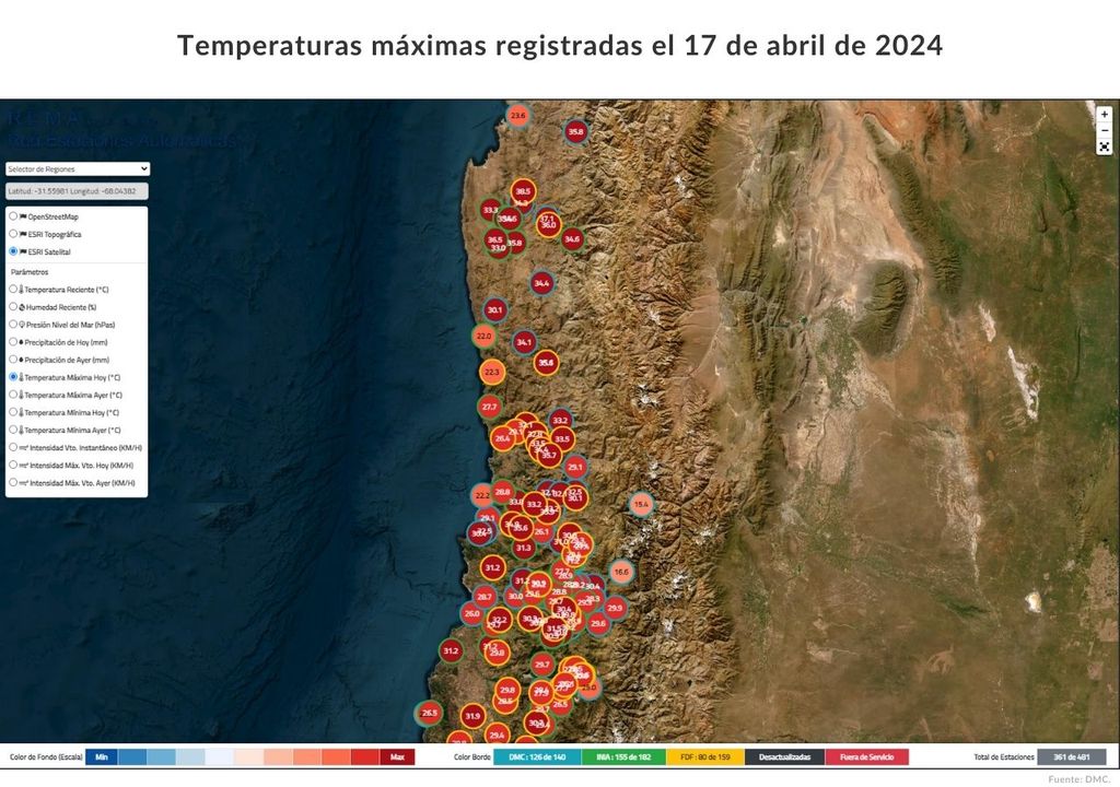 Temperaturas máximas Temperaturas máximas