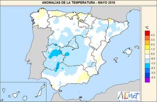 Mayo 2016, húmedo y normal en temperaturas