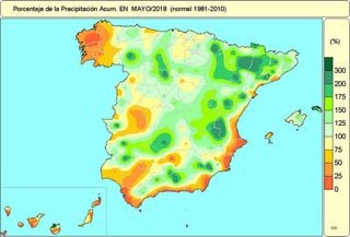 Mayo de 2018 en España: en torno a los valores normales según AEMET
