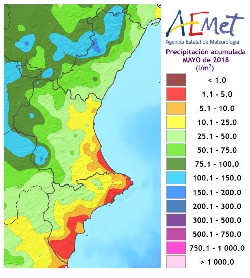 Mayo De 2018 En La Comunidad Valenciana: Un Mes Normal Tanto En Precipitación Como En Temperatura Mayo De 2018 En La Comunidad Valenciana: Un Mes Normal Tanto En Precipitación Como En Temperatura
