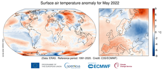 Mayo de 2022, el quinto mayo más caluroso a escala mundial