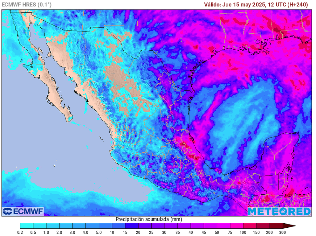 Pronóstico de lluvias acumuladas en milímetros Pronóstico de lluvias acumuladas en milímetros