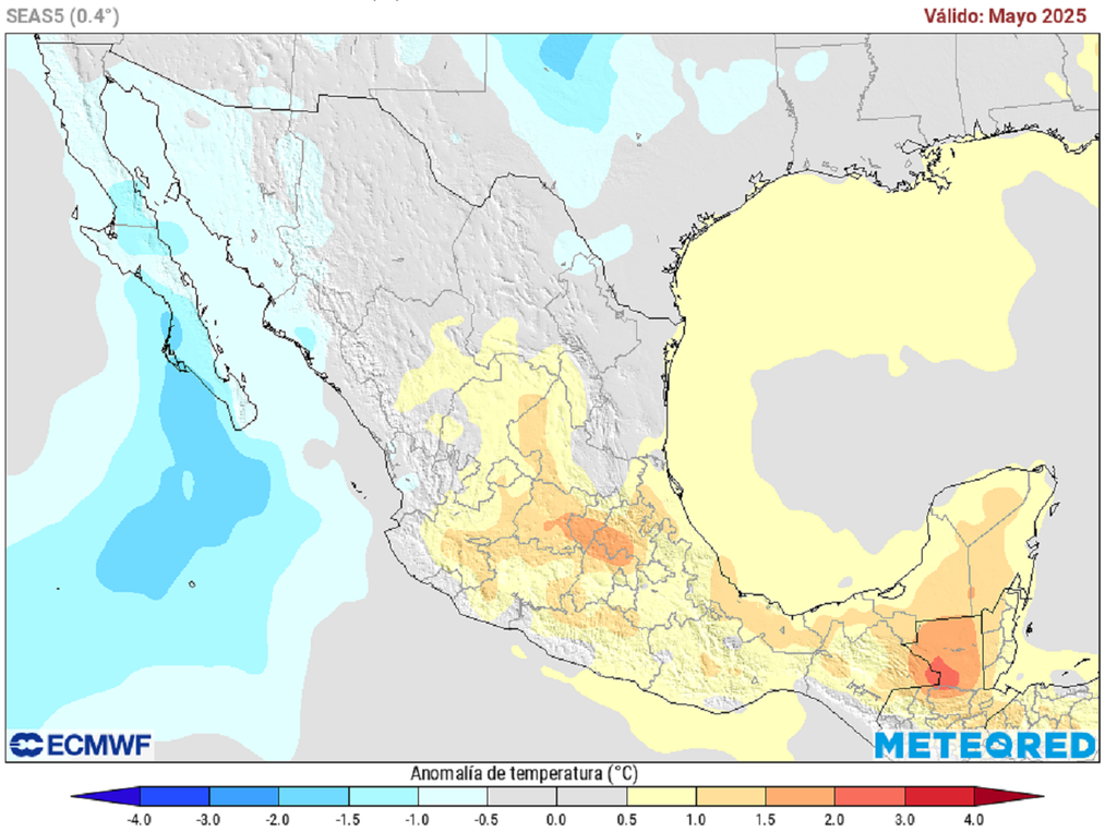 Anomalía de temperaturas en grados Celsius Anomalía de temperaturas en grados Celsius