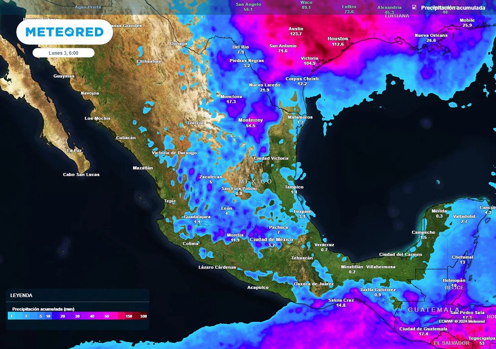 Acumulado de lluvias en milímetros Acumulado de lluvias en milímetros