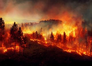 Enorme incendio: un grande pericolo per l'umanità e la natura.