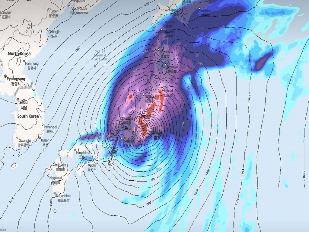 Heftiger Starkregen über Japan