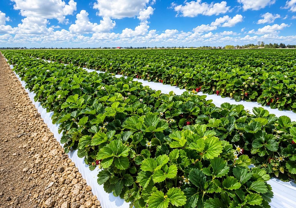 Variedades de día corto y día neutro: La variedad Camarosa requiere días cortos para inducir la floración y concentra su cosecha en determinados períodos; San Andreas y Alpina 10 son de día neutro, por lo que pueden florecer independientemente de la duración del día y ofrecer una producción más prolongada, según las condiciones de cultivo.