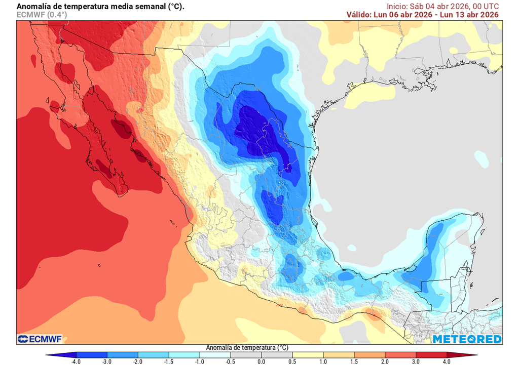 Estados del noreste, centro, oriente y parte del sureste tendrán una semana menos calurosa en costa/planicie y más fresco en el Altiplano. El Pacífico seguirá muy caluroso.