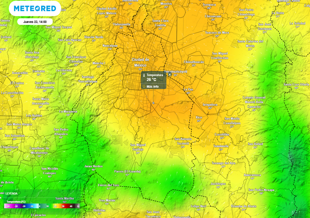 En la tarde del jueves 23 de abril la temperatura aumentará hasta alcanzar máxima de hasta 27 °C
