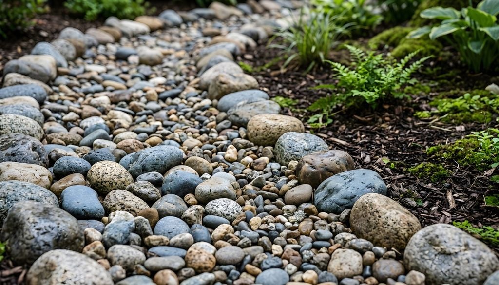 plantas Una capa de piedras sobre el suelo reduce la cantidad de luz que llega a su superficie y puede dificultar la germinación de algunas malezas.