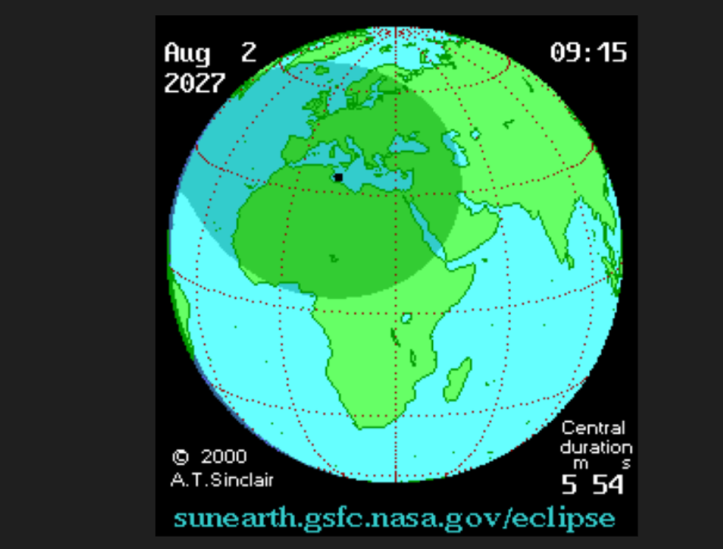 Eclissi solare del 2 agosto 2027. Eclissi solare del 2 agosto 2027.