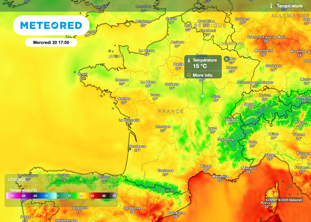 Températures parfois bien automnales sous les pluies de la goutte froide ce mercredi.