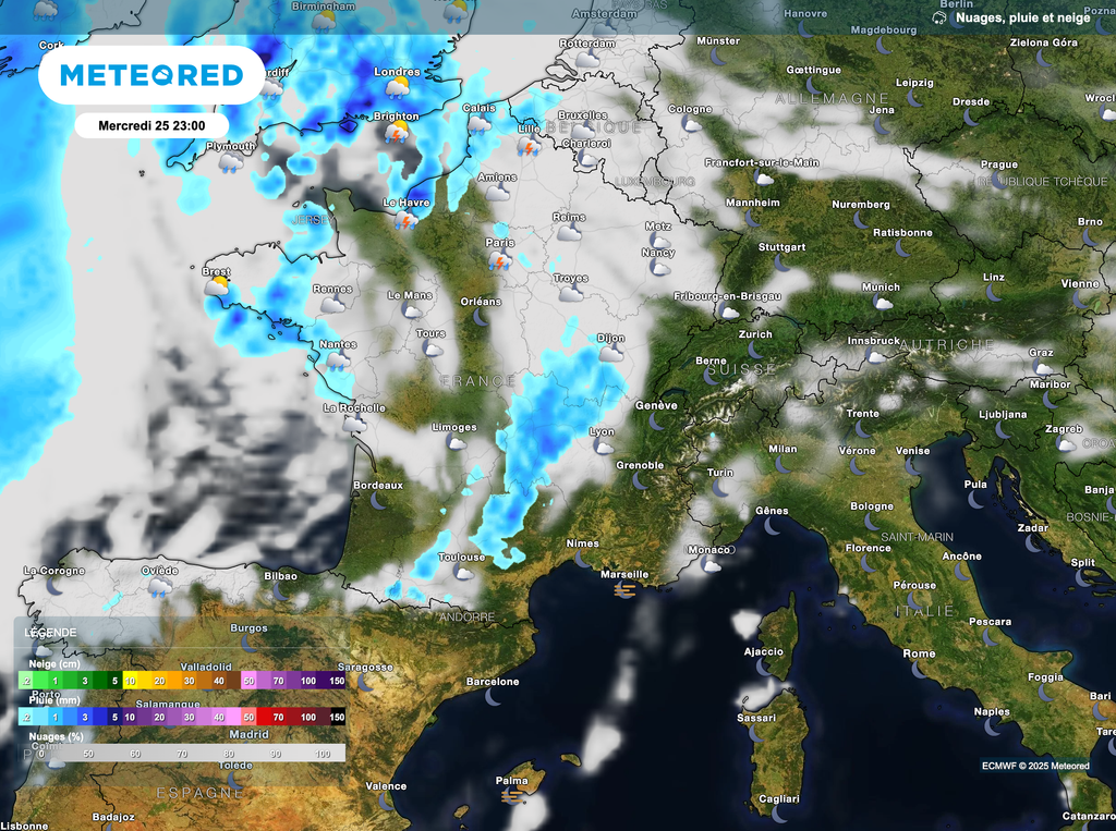 Instabilité persistante en cours de soirée et nuit de mercredi à jeudi.
