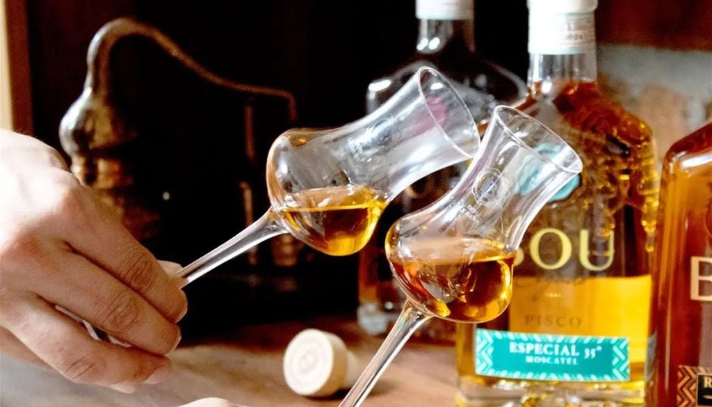 Bou Legado es un pisco chileno premium de Salamanca, Valle del Choapa, que destaca por su tradición familiar desde principios del siglo XX y uso de uvas moscatel. Imagen: Bou Legado