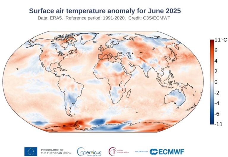 Der Juni 2025 war laut Copernicus der drittwärmste seit Beginn der Aufzeichnungen - Update!