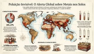 Metais t&oacute;xicos no solo: mapa global exp&otilde;e risco para lavouras e &agrave; sa&uacute;de
