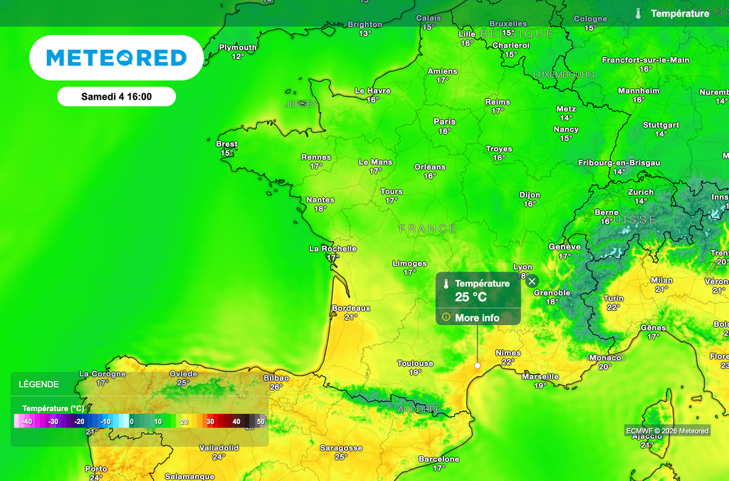 Chaleur parfois estivale dans le sud de la France.