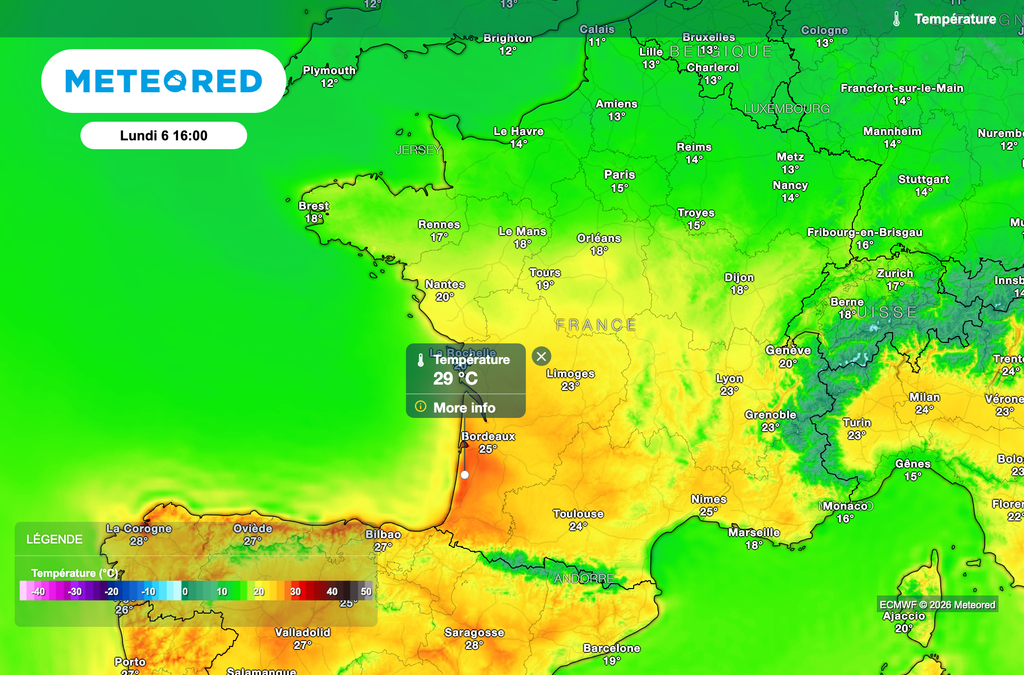 Près de 30 degrés lundi dans le sud-ouest de la France !