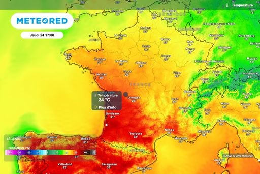 M&eacute;t&eacute;o : 34&deg;C &agrave; Bordeaux, 32&deg;C &agrave; Nantes et 30&deg;C en Bretagne. L'&eacute;t&eacute; toujours l&agrave;, &agrave; quand l'arriv&eacute;e du froid en France ?
