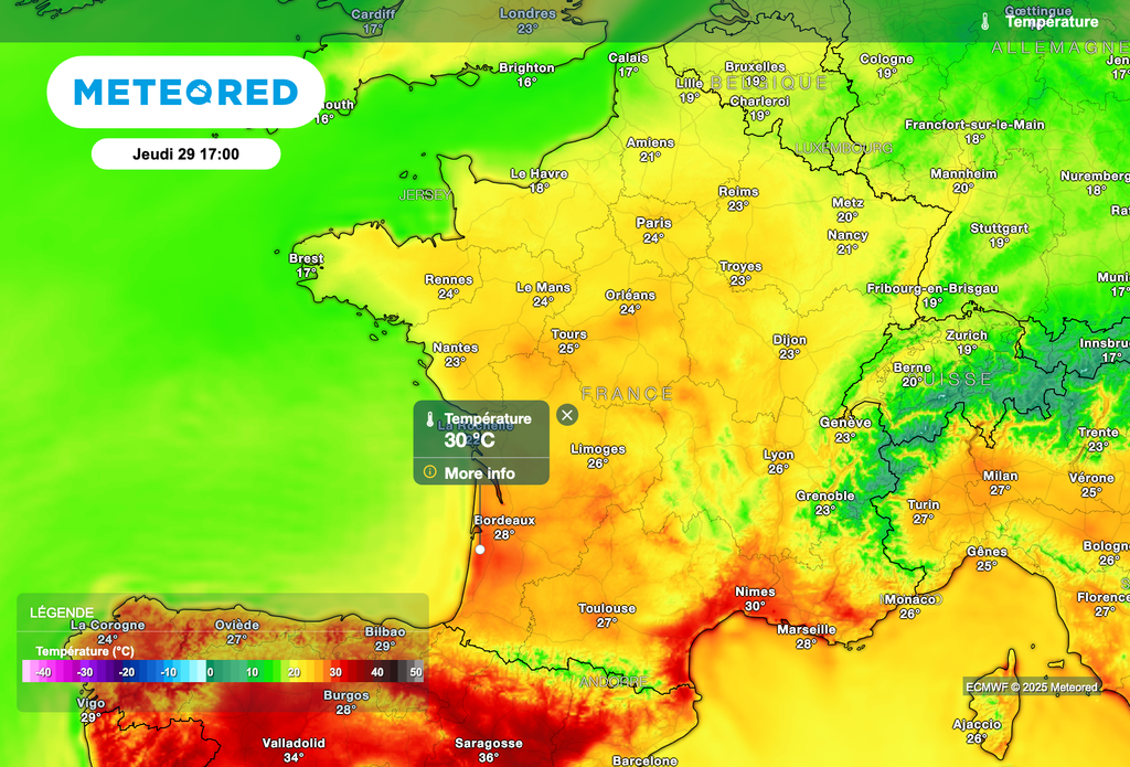 Des températures déjà très chaudes jeudi après-midi dans le sud de la France. Des températures déjà très chaudes jeudi après-midi dans le sud de la France.