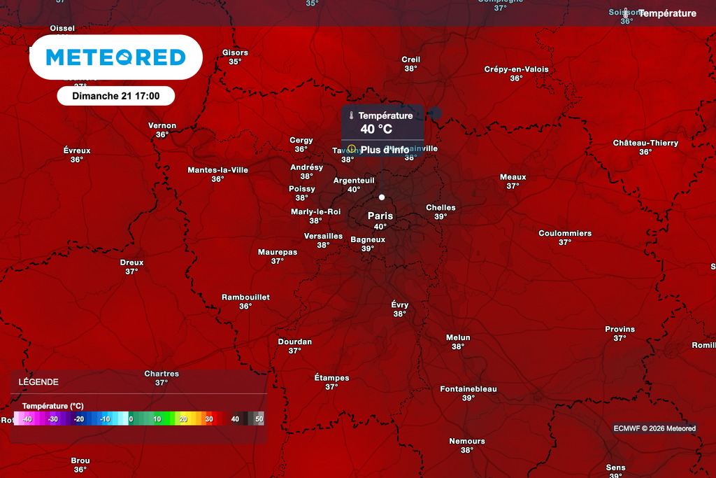 40 degrés en région parisienne dimanche après-midi. 40 degrés en région parisienne dimanche après-midi.