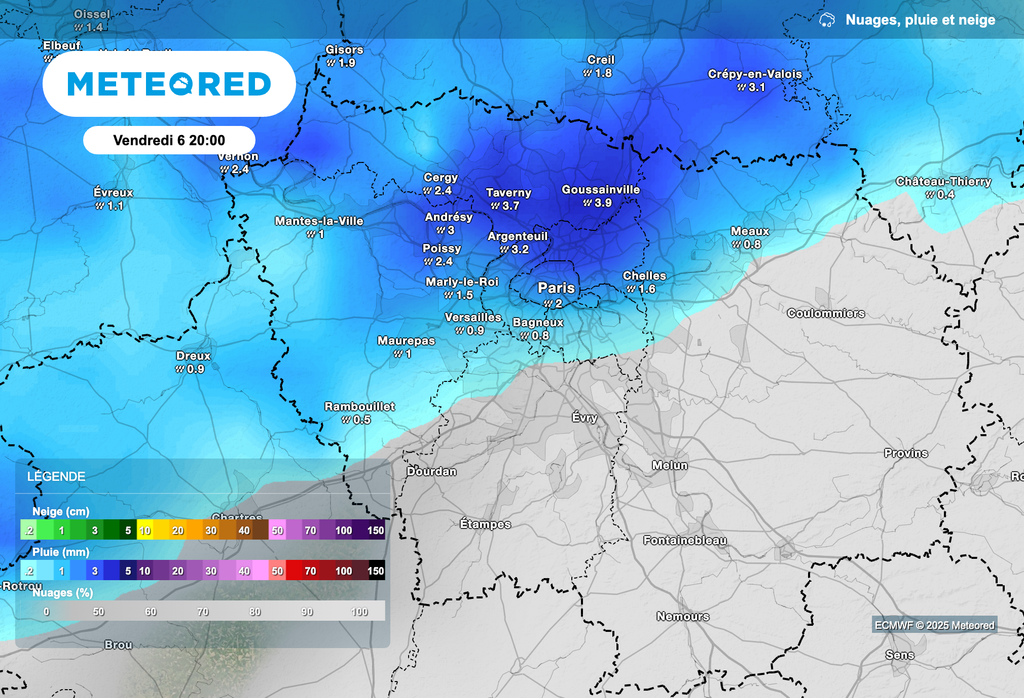 Quelques pluies attendues vendredi soir en Île-de-France.