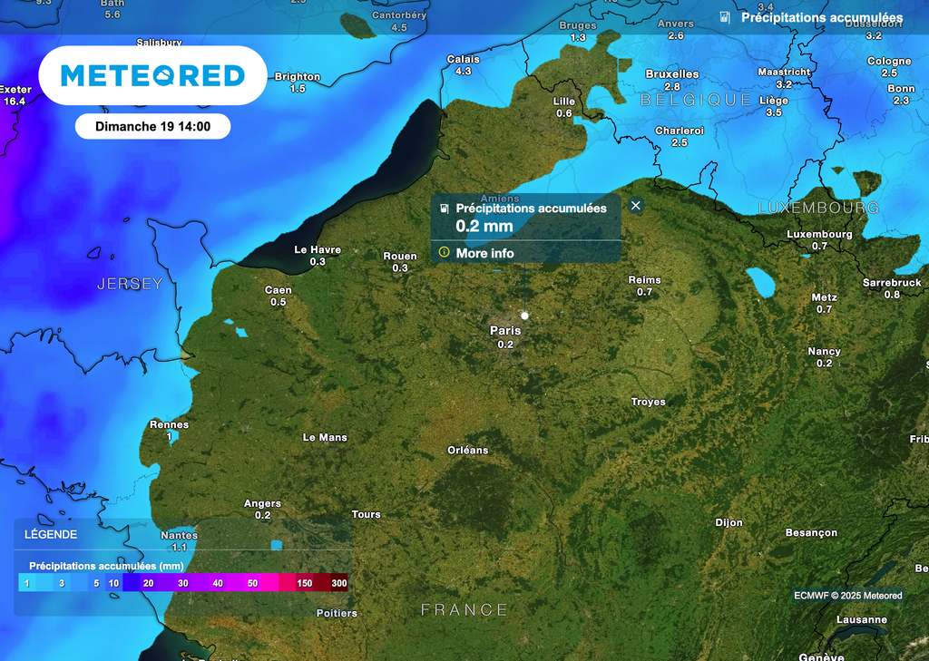 Pas une goutte de pluie au-dessus de l'Île-de-France avant dimanche soir !