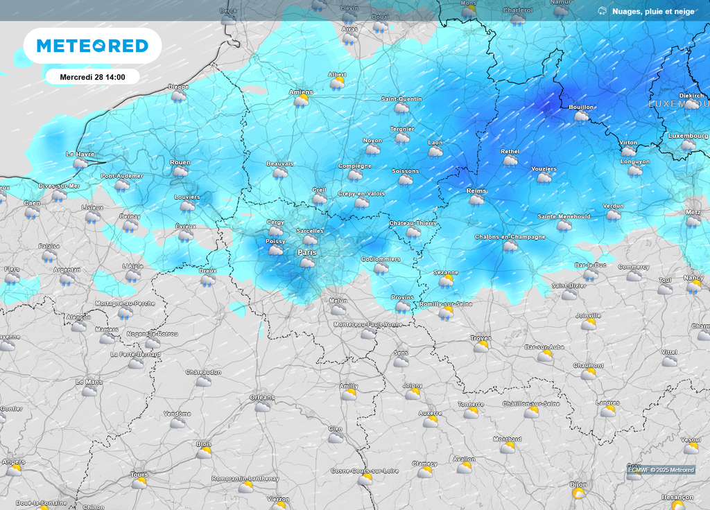 Mercredi Paris précipitations